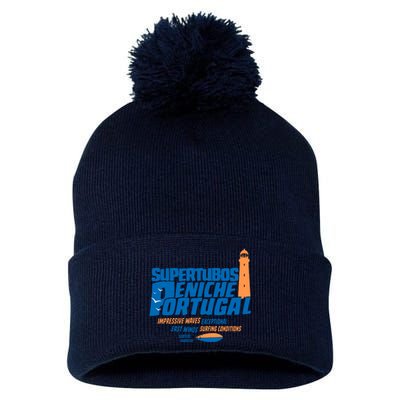 Supertubos Surf Break Peniche Portugal Pom Pom 12in Knit Beanie