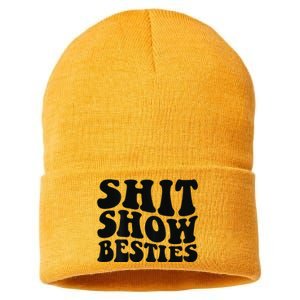 Shit Show Besties on back Sustainable Knit Beanie