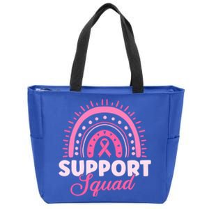 Support Squad Breast Cancer Warrior Funny Gift Zip Tote Bag