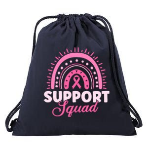 Support Squad Breast Cancer Warrior Funny Gift Drawstring Bag