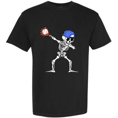 Spooky Skeleton Baseball Player Halloween Costume Garment-Dyed Heavyweight T-Shirt