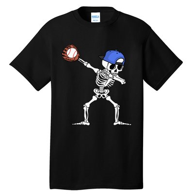 Spooky Skeleton Baseball Player Halloween Costume Tall T-Shirt