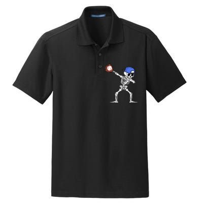 Spooky Skeleton Baseball Player Halloween Costume Dry Zone Grid Polo