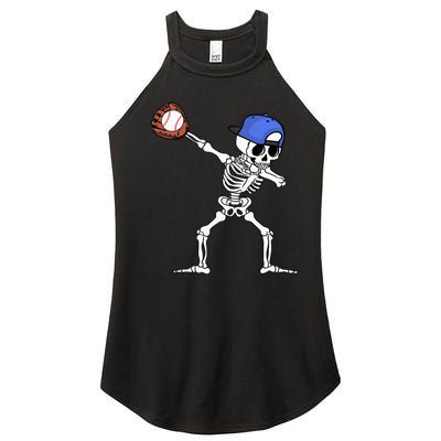 Spooky Skeleton Baseball Player Halloween Costume Women’s Perfect Tri Rocker Tank