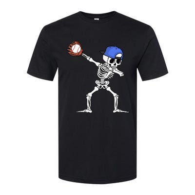 Spooky Skeleton Baseball Player Halloween Costume Softstyle CVC T-Shirt