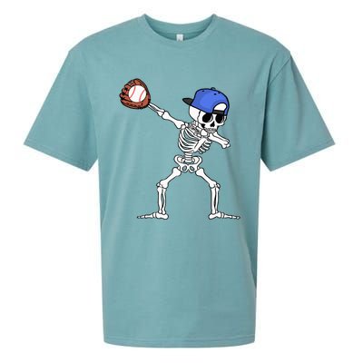 Spooky Skeleton Baseball Player Halloween Costume Sueded Cloud Jersey T-Shirt