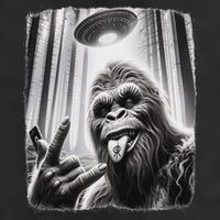 Sasquatch Selfie Big Foot Rock On Ufo Alien Cool Comfort Performance Bucket Hat