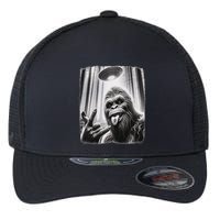 Sasquatch Selfie Big Foot Rock On Ufo Alien Flexfit Unipanel Trucker Cap