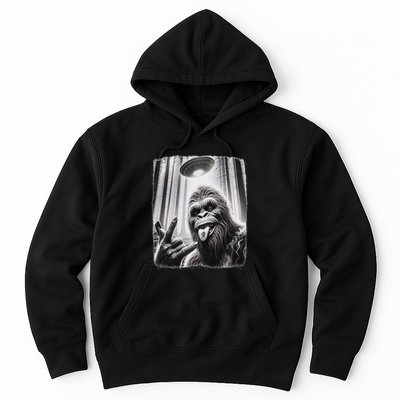 Sasquatch Selfie Big Foot Rock On Ufo Alien Hoodie