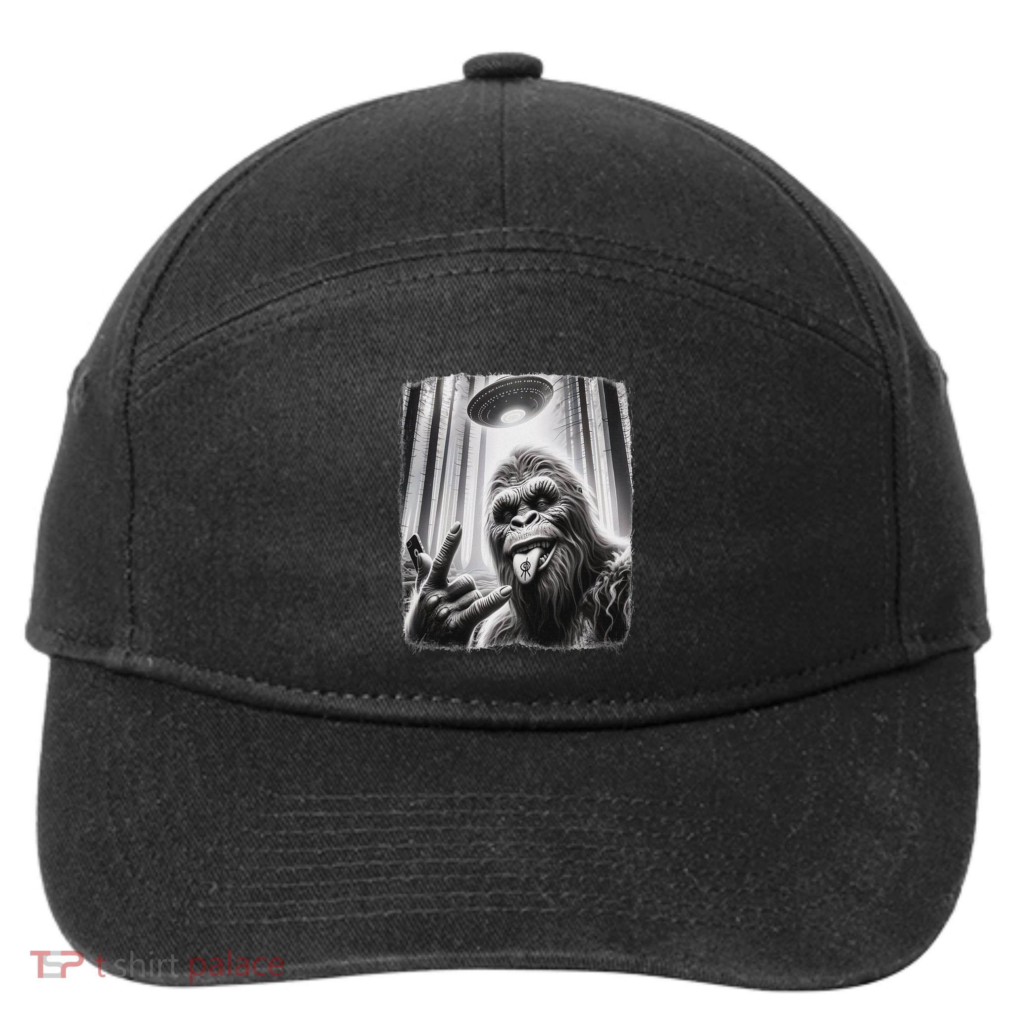 Sasquatch Selfie Big Foot Rock On Ufo Alien 7-Panel Snapback Hat
