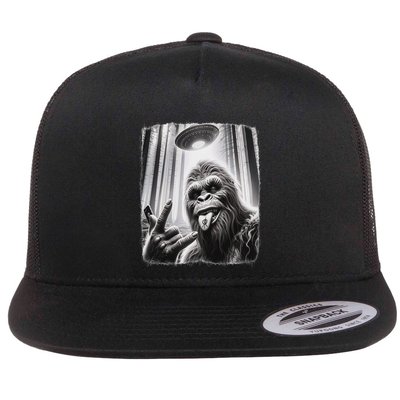 Sasquatch Selfie Big Foot Rock On Ufo Alien Flatbill Hat