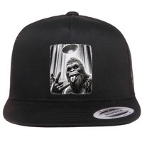 Sasquatch Selfie Big Foot Rock On Ufo Alien Flat Bill Trucker Hat