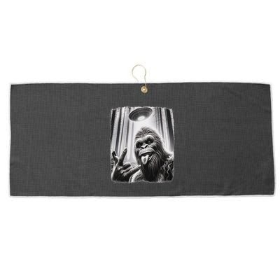 Sasquatch Selfie Big Foot Rock On Ufo Alien Large Microfiber Waffle Golf Towel