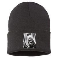 Sasquatch Selfie Big Foot Rock On Ufo Alien Sustainable Knit Beanie