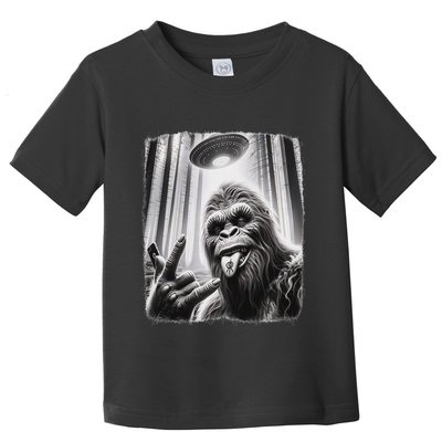 Sasquatch Selfie Big Foot Rock On Ufo Alien Toddler T-Shirt