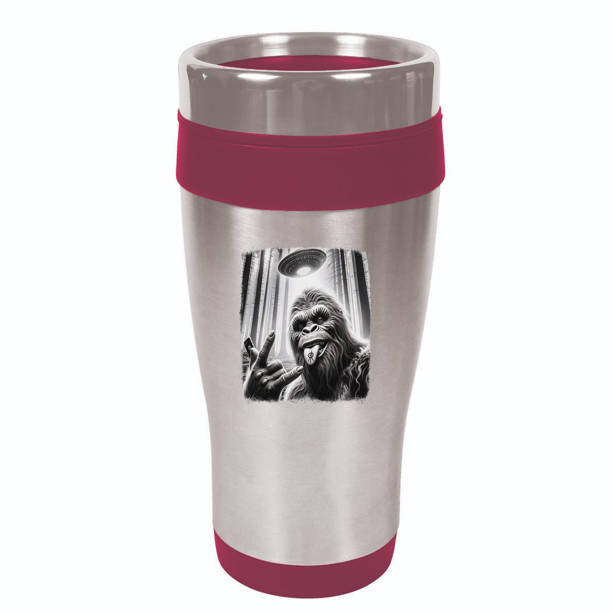 Sasquatch Selfie Big Foot Rock On Ufo Alien 16oz Travel Tumbler