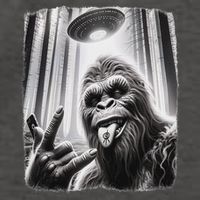 Sasquatch Selfie Big Foot Rock On Ufo Alien Vector Backpack