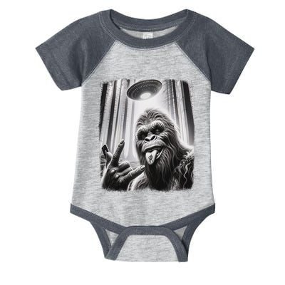 Sasquatch Selfie Big Foot Rock On Ufo Alien Infant Baby Jersey Bodysuit