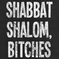 Shabbat Shalom Bitches Funny Jewish Jew Shabbos 7 Panel Mesh Trucker Snapback Hat