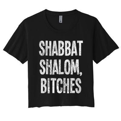 Shabbat Shalom Bitches Funny Jewish Jew Shabbos Crop Top