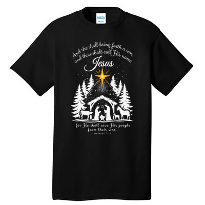 She Shall Bring Forth A Son Jesus Christmas 2024 Tall T-Shirt