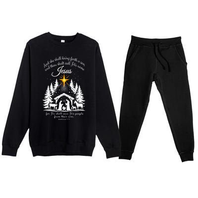 She Shall Bring Forth A Son Jesus Christmas 2024 Premium Crewneck Sweatsuit Set