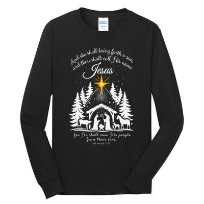 She Shall Bring Forth A Son Jesus Christmas 2024 Tall Long Sleeve T-Shirt