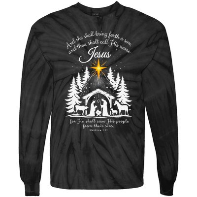 She Shall Bring Forth A Son Jesus Christmas 2024 Tie-Dye Long Sleeve Shirt