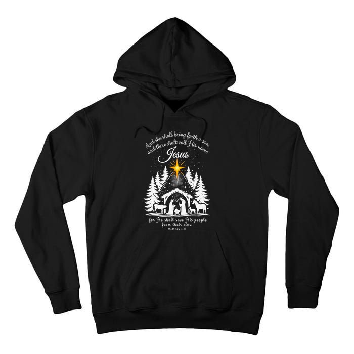 She Shall Bring Forth A Son Jesus Christmas 2024 Tall Hoodie