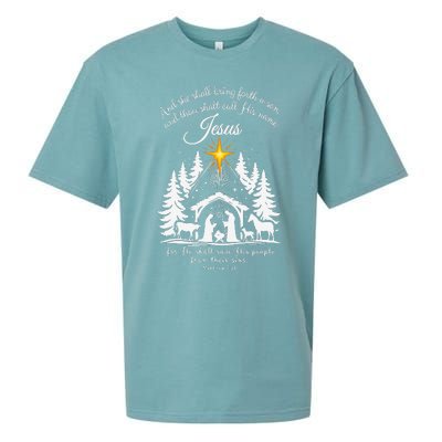 She Shall Bring Forth A Son Jesus Christmas 2024 Sueded Cloud Jersey T-Shirt