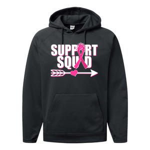 Support Squad Breast Cancer Awareness Pink Ribbon Performance Fleece Hoodie