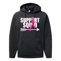 Support Squad Breast Cancer Awareness Pink Ribbon Performance Fleece Hoodie