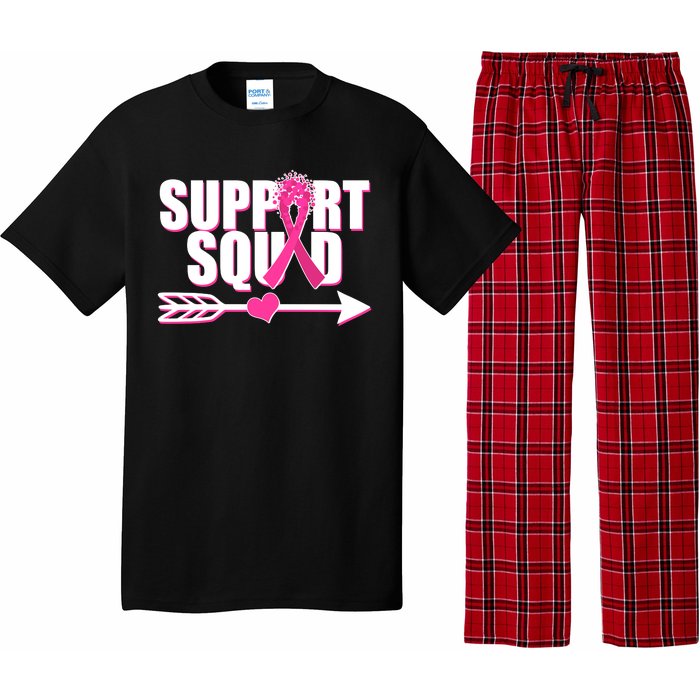 Support Squad Breast Cancer Awareness Pink Ribbon Pajama Set