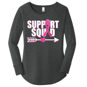 Support Squad Breast Cancer Awareness Pink Ribbon Women's Perfect Tri Tunic Long Sleeve Shirt