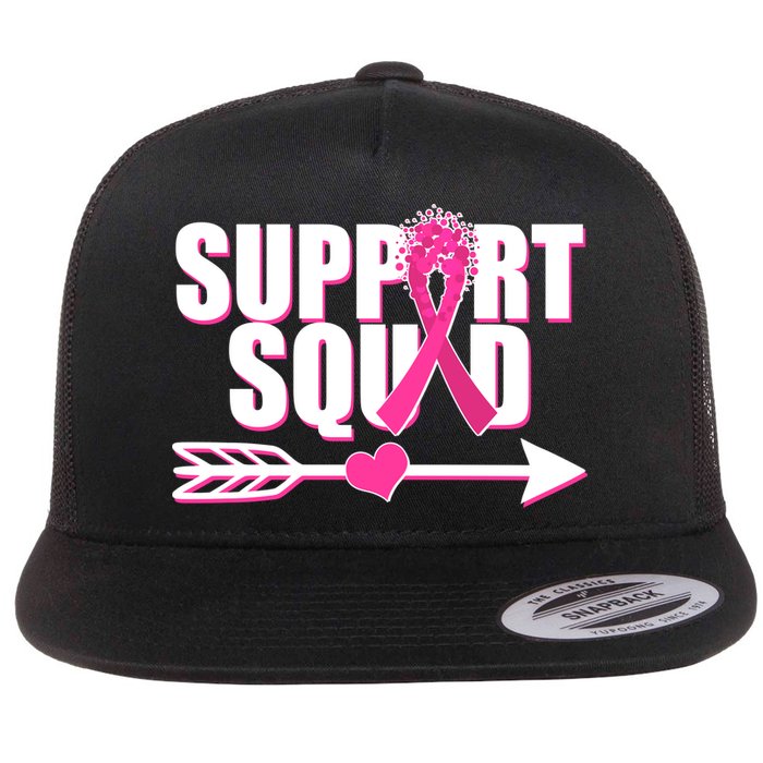 Support Squad Breast Cancer Awareness Pink Ribbon Flatbill Hat