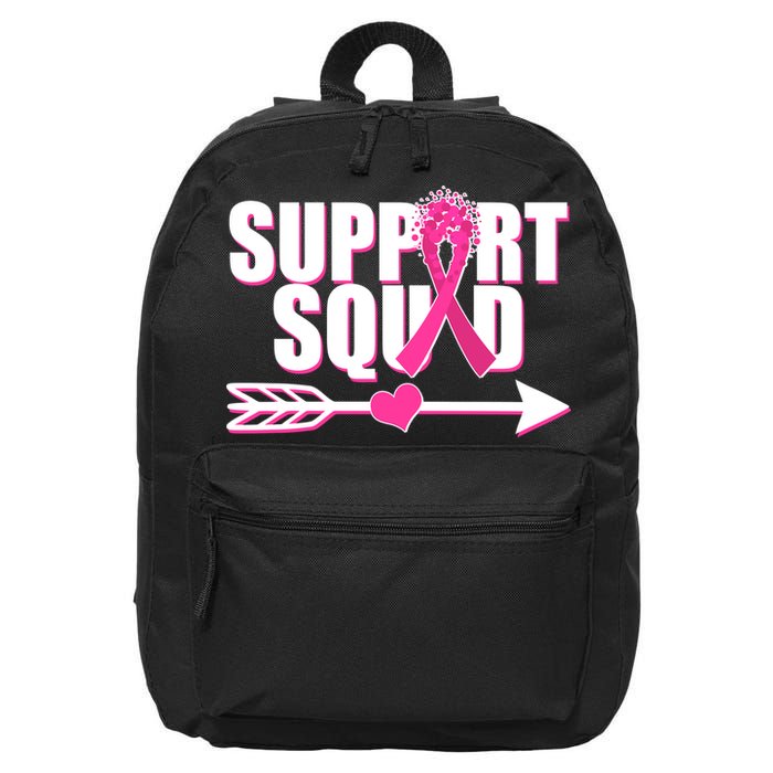 Support Squad Breast Cancer Awareness Pink Ribbon 16 in Basic Backpack