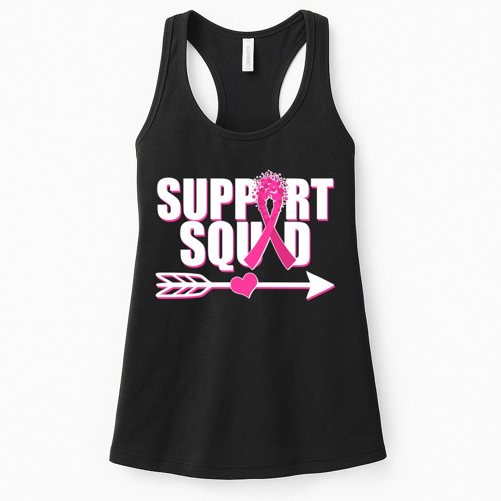 Support Squad Breast Cancer Awareness Pink Ribbon Womens Tank Top