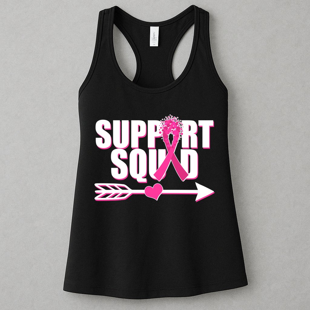 Support Squad Breast Cancer Awareness Pink Ribbon Womens Tank Top