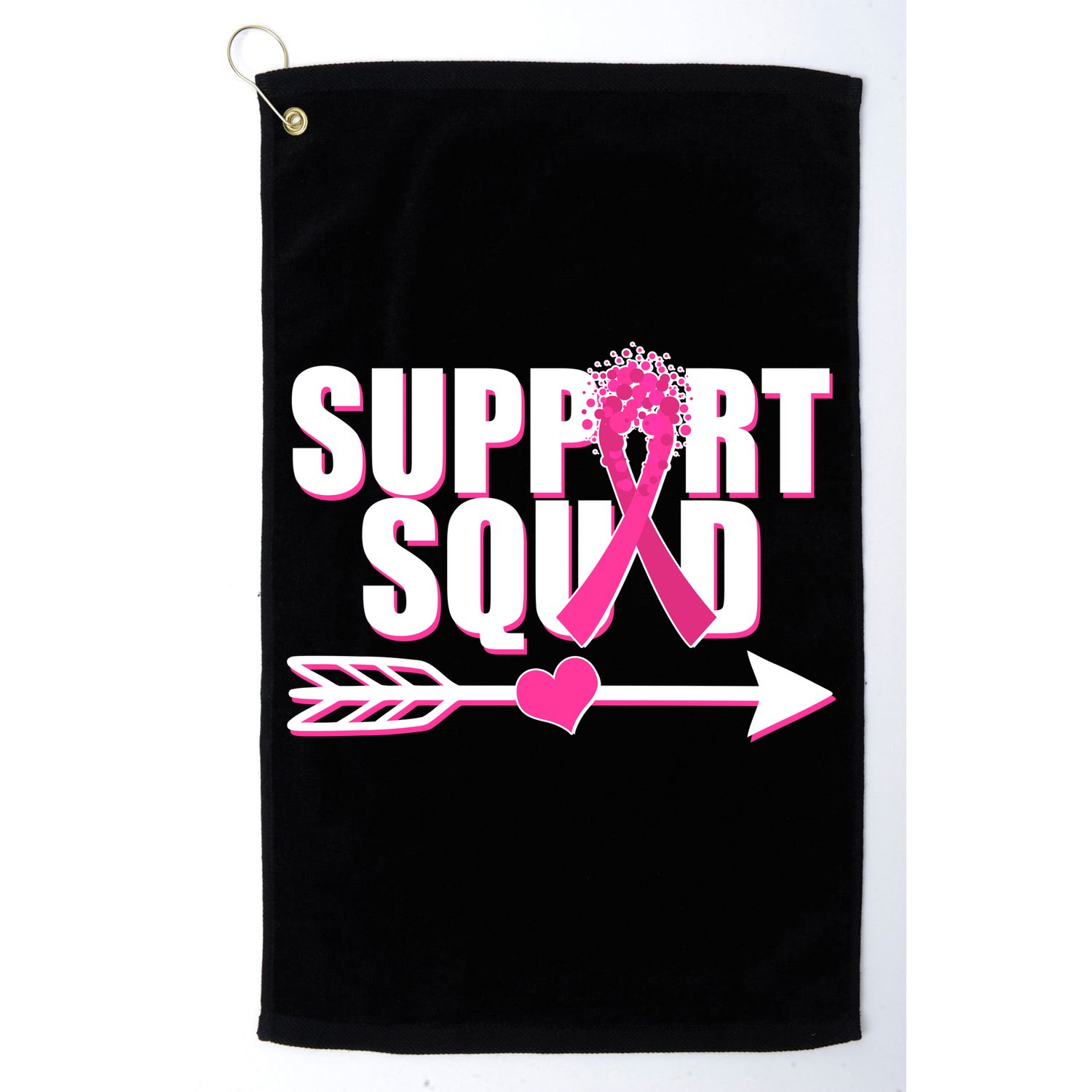 Support Squad Breast Cancer Awareness Pink Ribbon Golf Towel