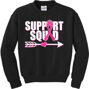 Support Squad Breast Cancer Awareness Pink Ribbon Kids Sweatshirt