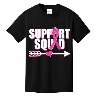 Support Squad Breast Cancer Awareness Pink Ribbon Kids T-Shirt