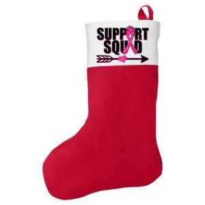 Support Squad Breast Cancer Awareness Pink Ribbon Felt Holiday Christmas Stocking