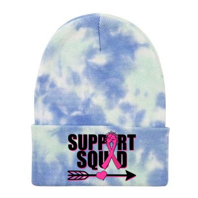 Support Squad Breast Cancer Awareness Pink Ribbon Tie Dye 12in Knit Beanie