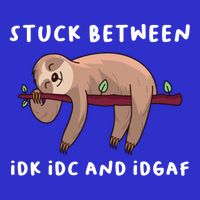 Sloth Stuck Between Idk Idc And Idgaf Funny 16 in Basic Backpack