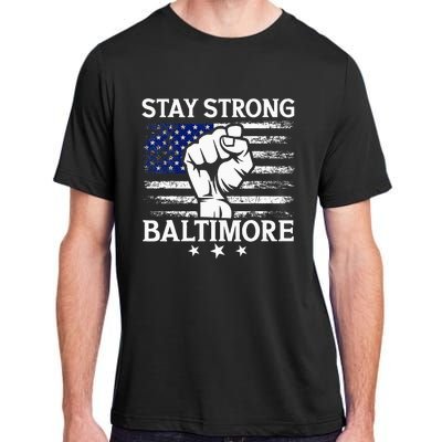 Stay Strong Baltimore White Raised Hand Fist Adult ChromaSoft Performance T-Shirt