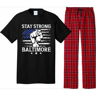 Stay Strong Baltimore White Raised Hand Fist Pajama Set