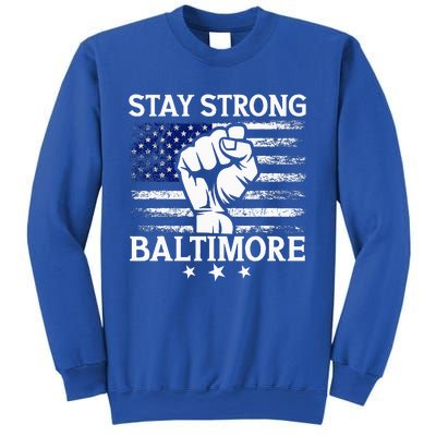 Stay Strong Baltimore White Raised Hand Fist Sweatshirt