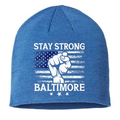 Stay Strong Baltimore White Raised Hand Fist Sustainable Beanie