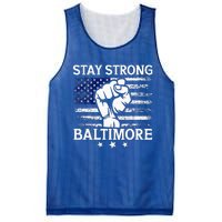 Stay Strong Baltimore White Raised Hand Fist Mesh Reversible Basketball Jersey Tank