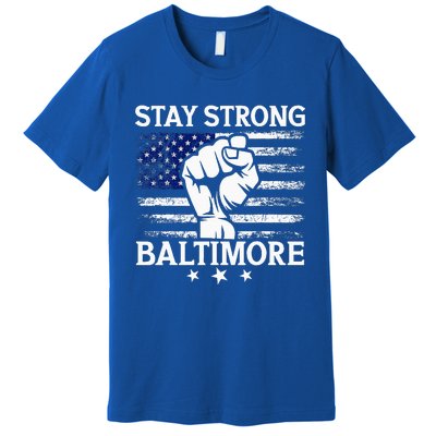 Stay Strong Baltimore White Raised Hand Fist Premium T-Shirt